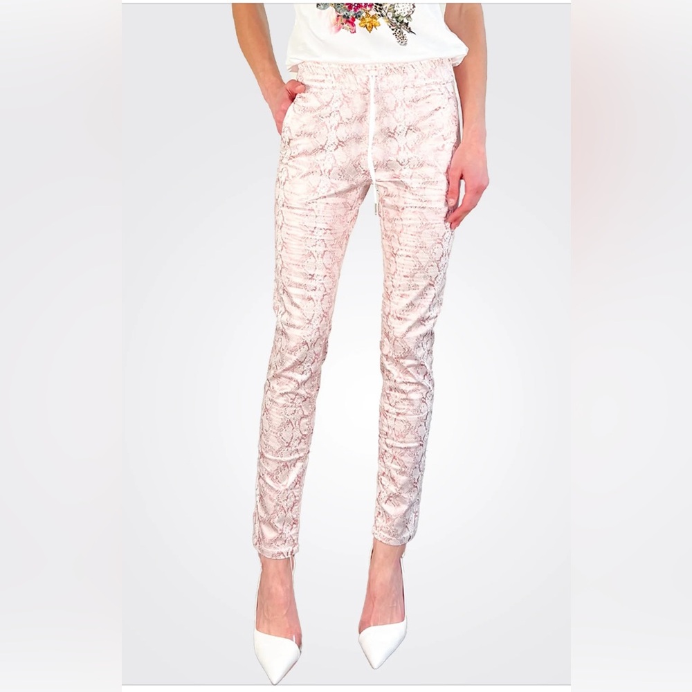 Flog Shely Drawstring Pants in Rose Python